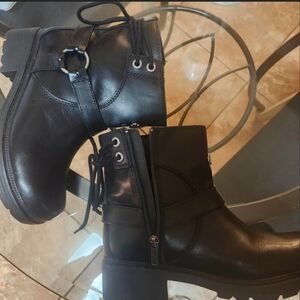 Harley-Davidson Black Leather Moto Boots